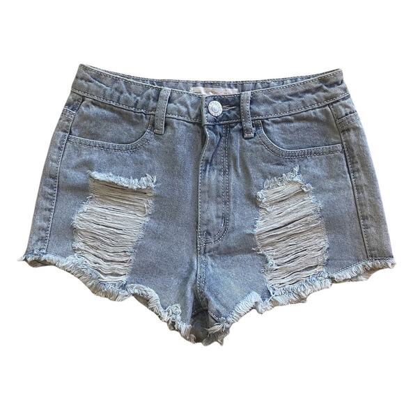 Almost Famous Premium Distressed High Rise Shorts Sz 5 / 26 - Picture 1 of 5